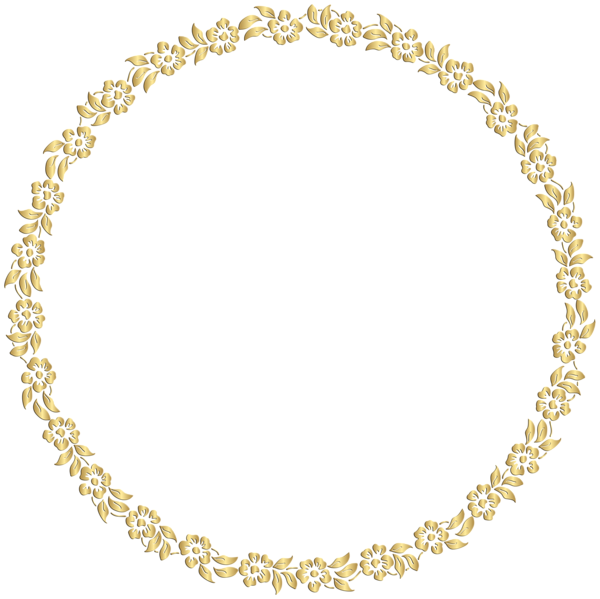 Gouden ronde frame PNG-afbeelding