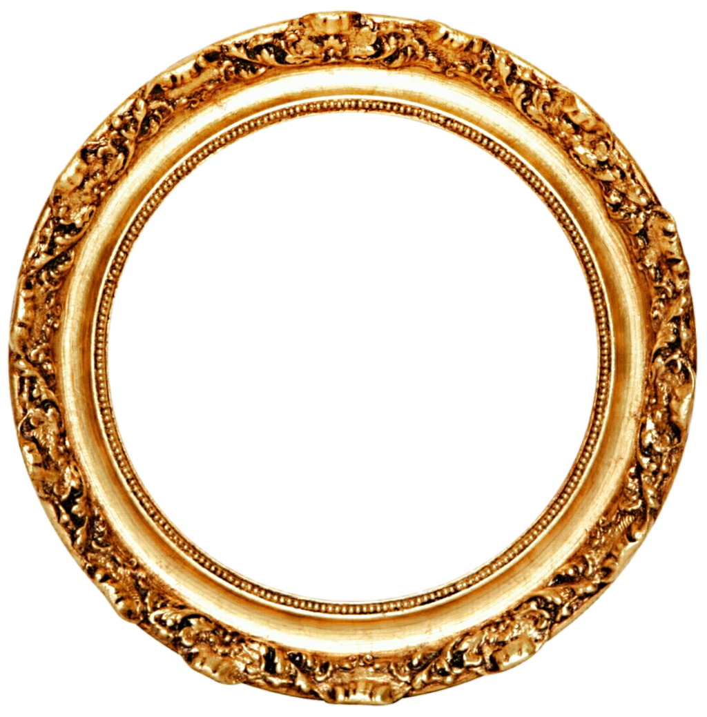Golden Round Frame PNG Transparent