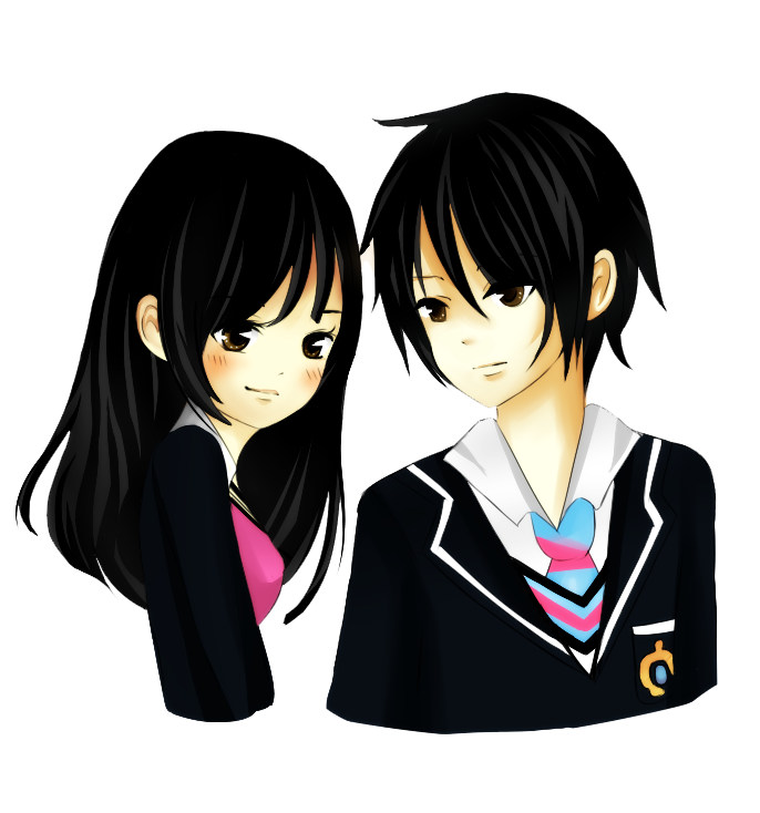 Anime amor casal PNG pic