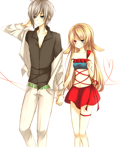 Anime Love Couple PNG-Bild