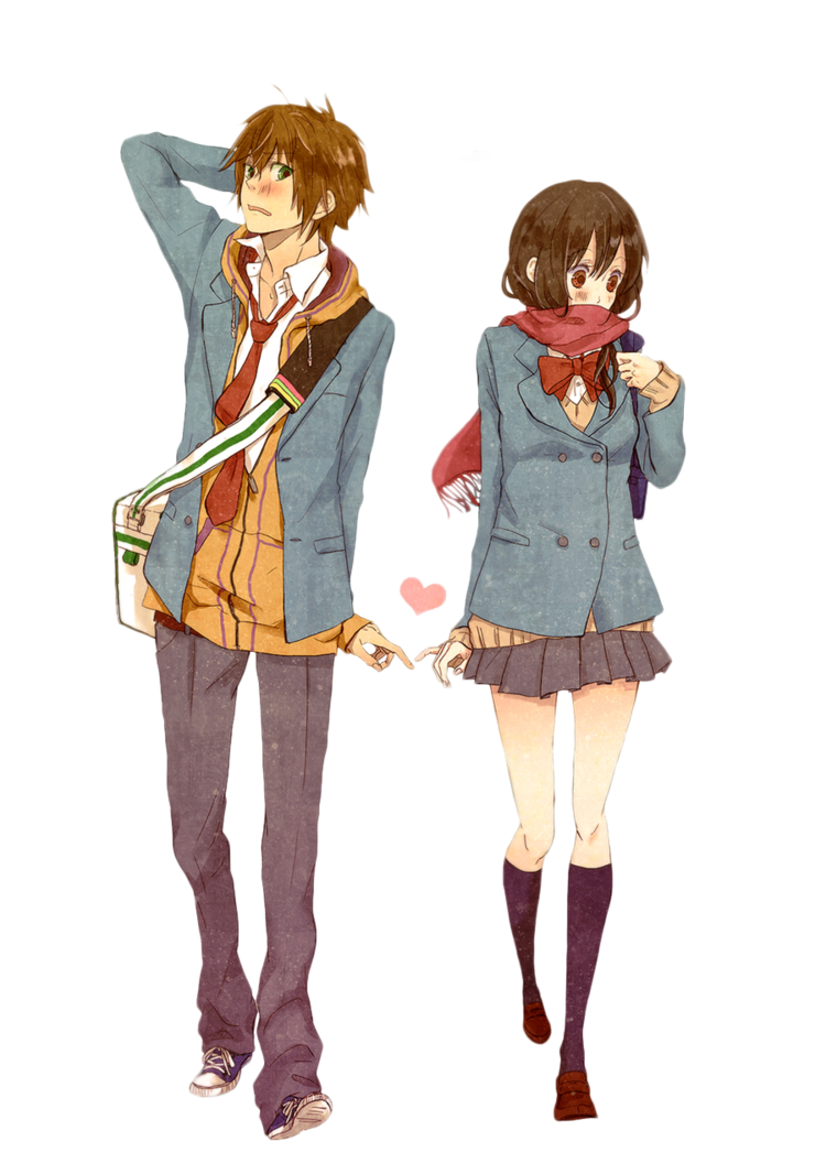 Anime Love Couple Transparent Background