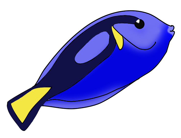 Imagem de PNG de peixe azul