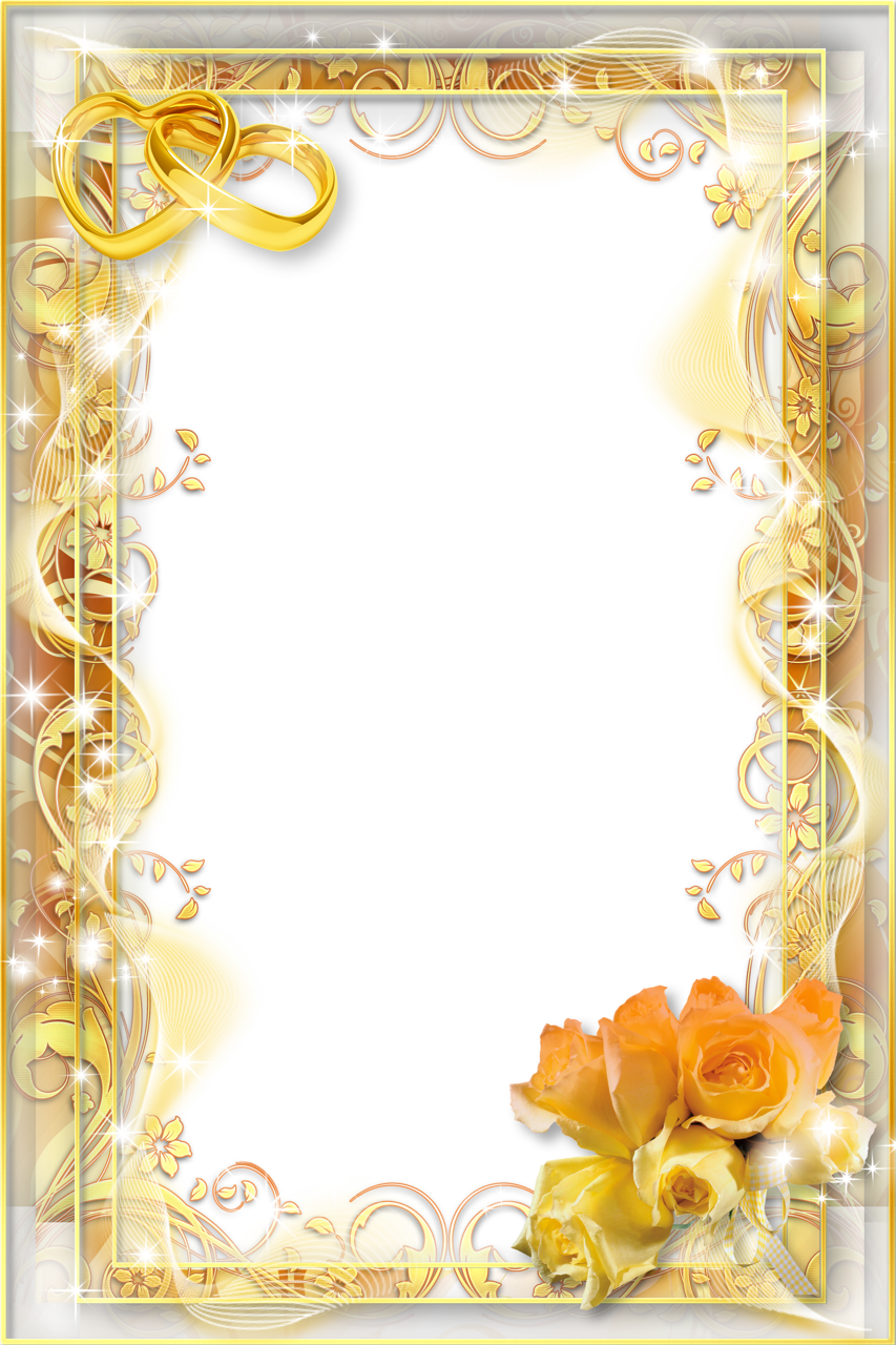 Gold Flower Frame PNG Image