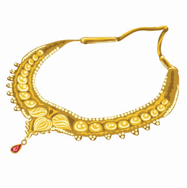 Gold Necklace PNG Transparent Image