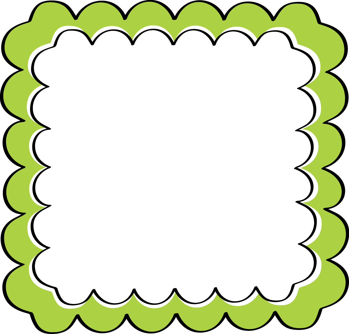 Green Border Frame PNG File