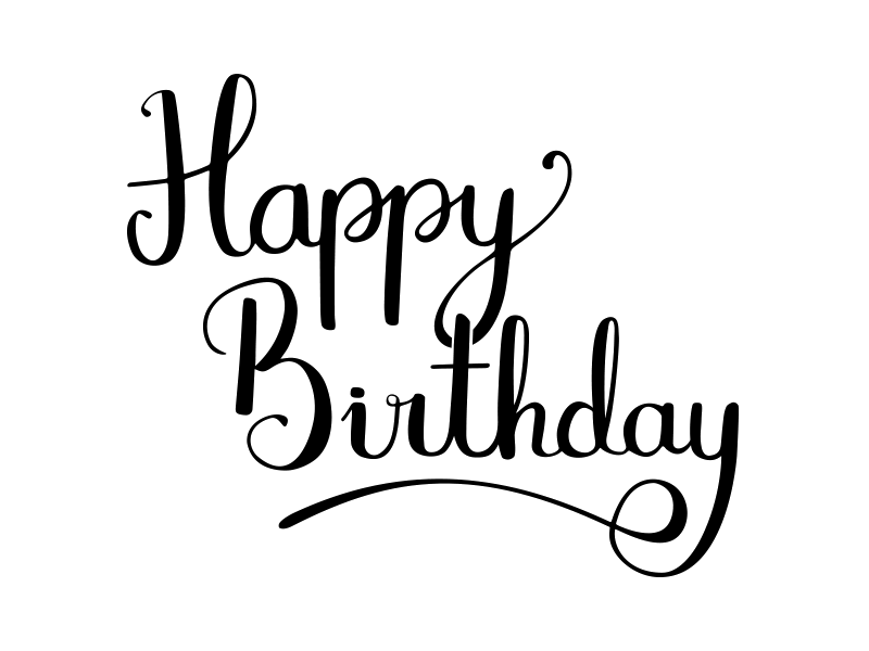 Happy Birthday Calligraphy PNG Transparent Image