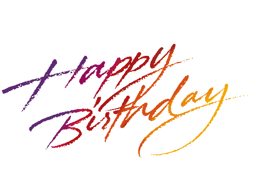 Happy Birthday Calligraphy Transparent Background