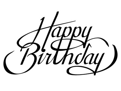 Happy Birthday Calligraphy Transparent PNG