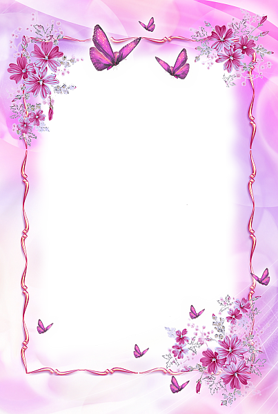 Descarga gratuita de Pink Flower Frame PNG
