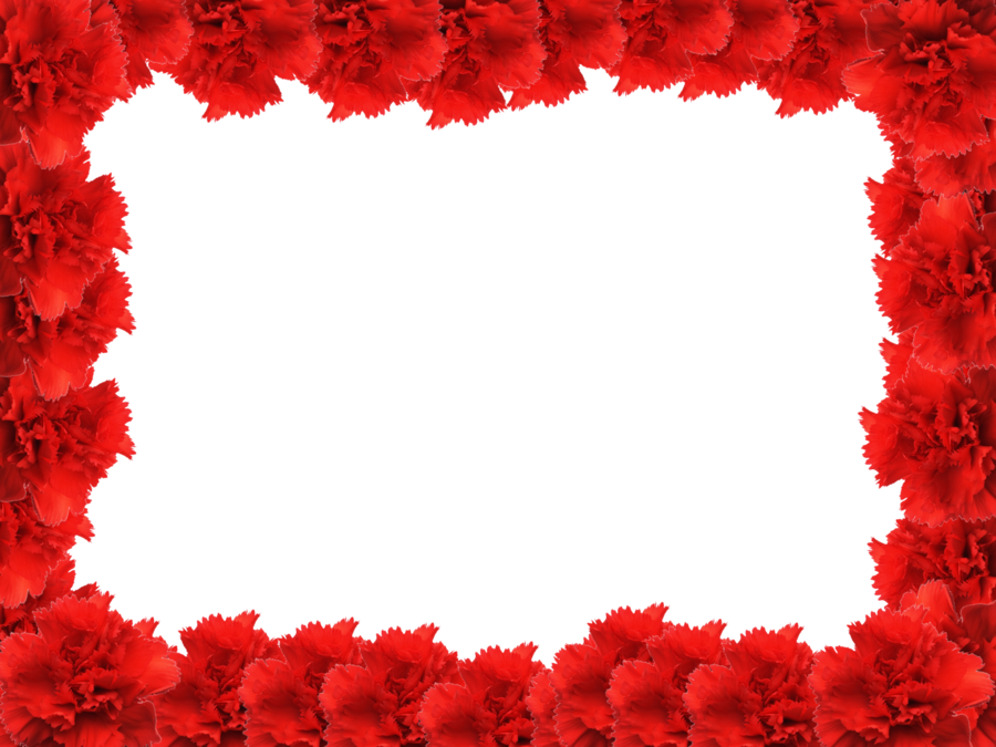 กรอบดอกไม้สีแดงรูปภาพ PNG