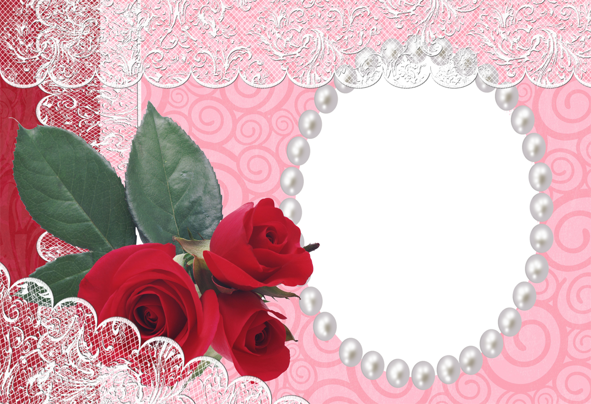 Red Flower Frame PNG Photo