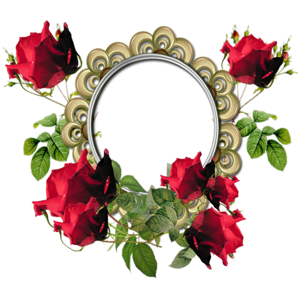 Red Flower Frame PNG Photos