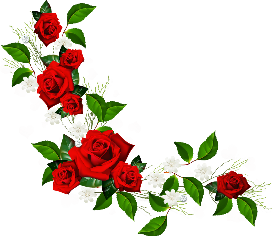 Marco de flor roja PNG PGN
