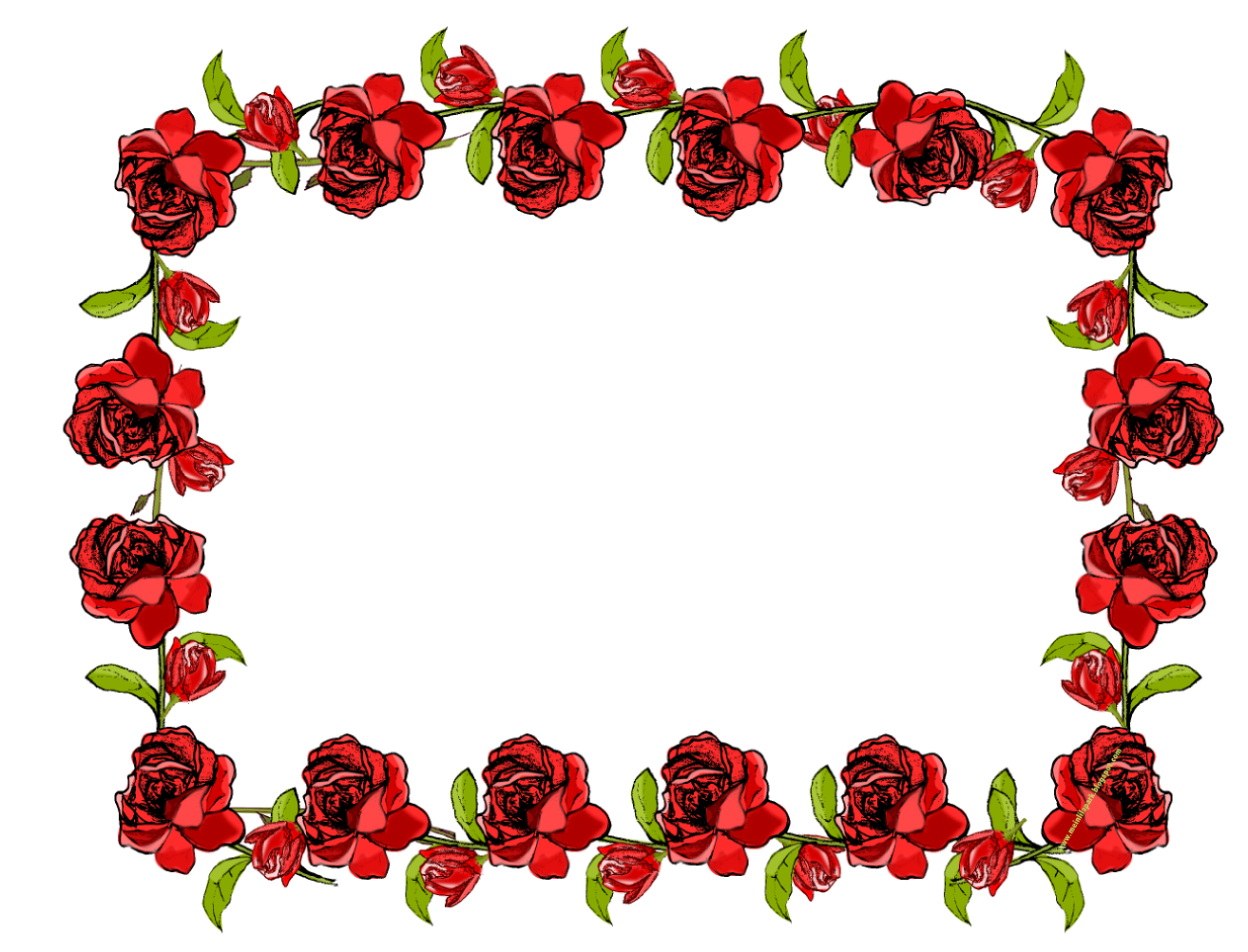 Red Flower Frame PNG Transparent Picture