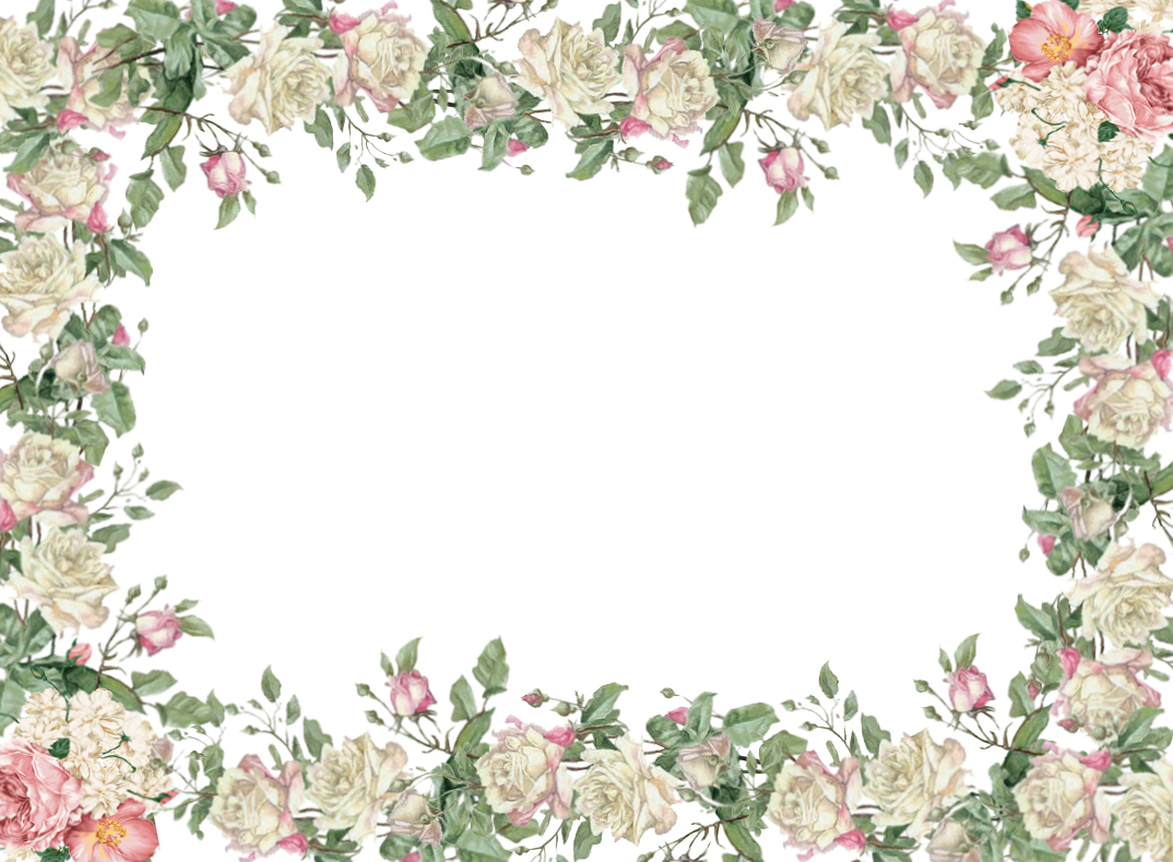 White Flower Frame PNG Transparent Image