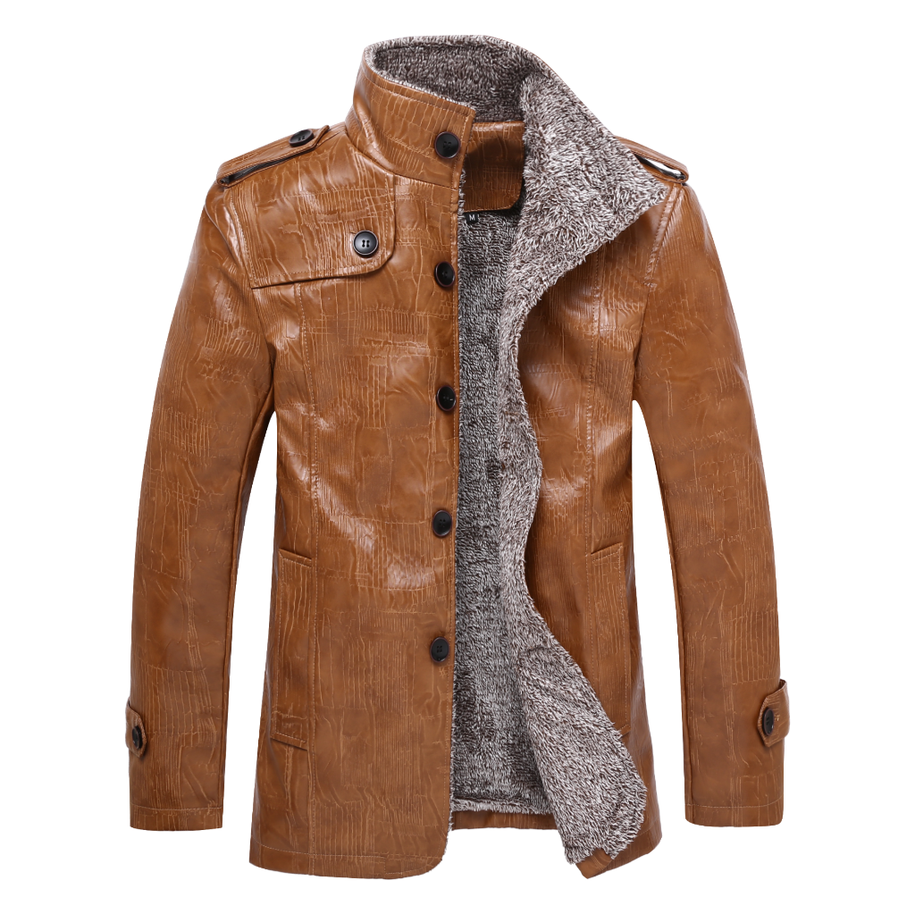 Fur Lined Leather Jacket PNG Clipart