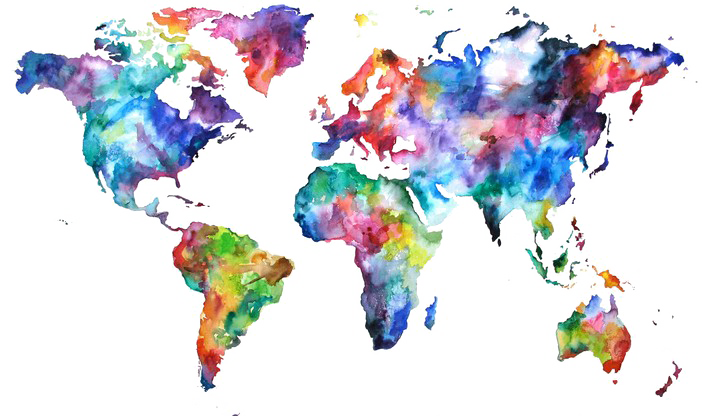 ABSTRAK Peta Dunia PNG Unduh Gratis