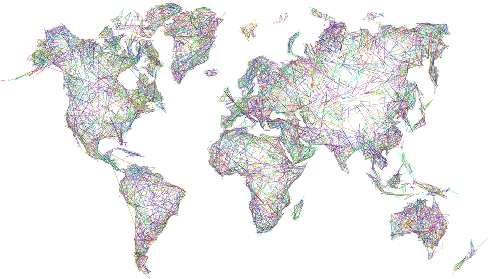 Mapa do mundo abstrato PNG foto transparente