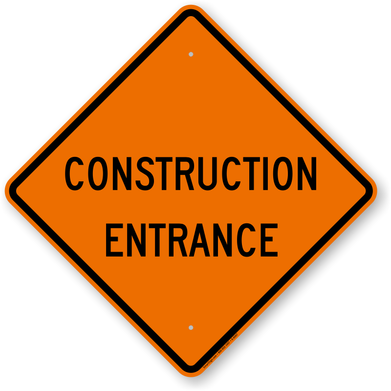 Construction Sign PNG Transparent Image