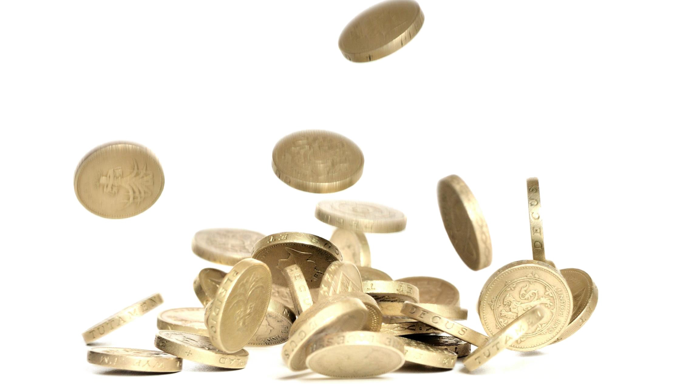 Falling Coins PNG Background Image