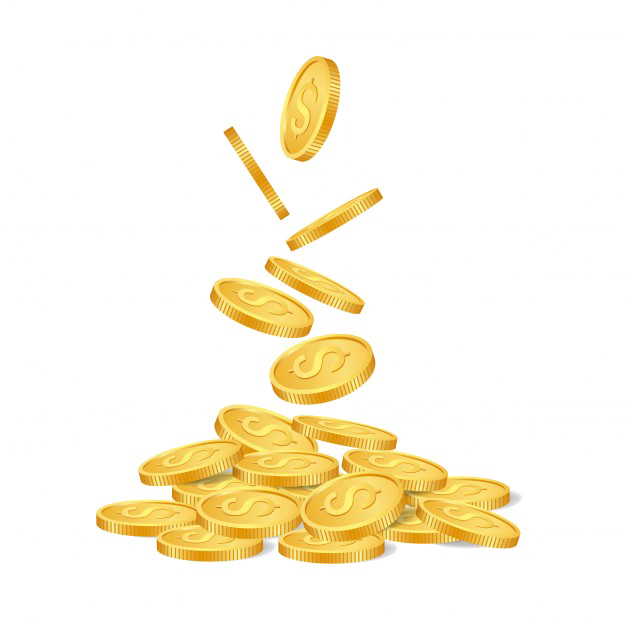 Falling Coins PNG Photo