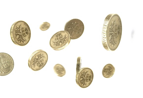 Fallende Münzen PNG transparent