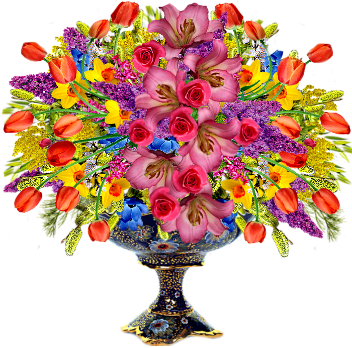 Цветочный ваза прозрачный фон