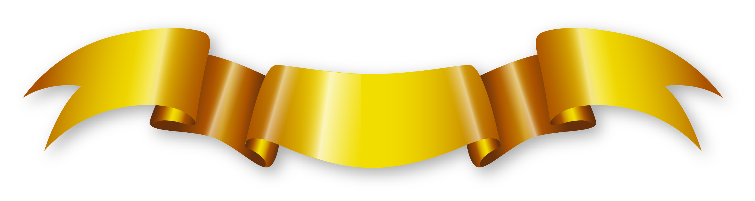 Golden Ribbon PNG Transparent Image