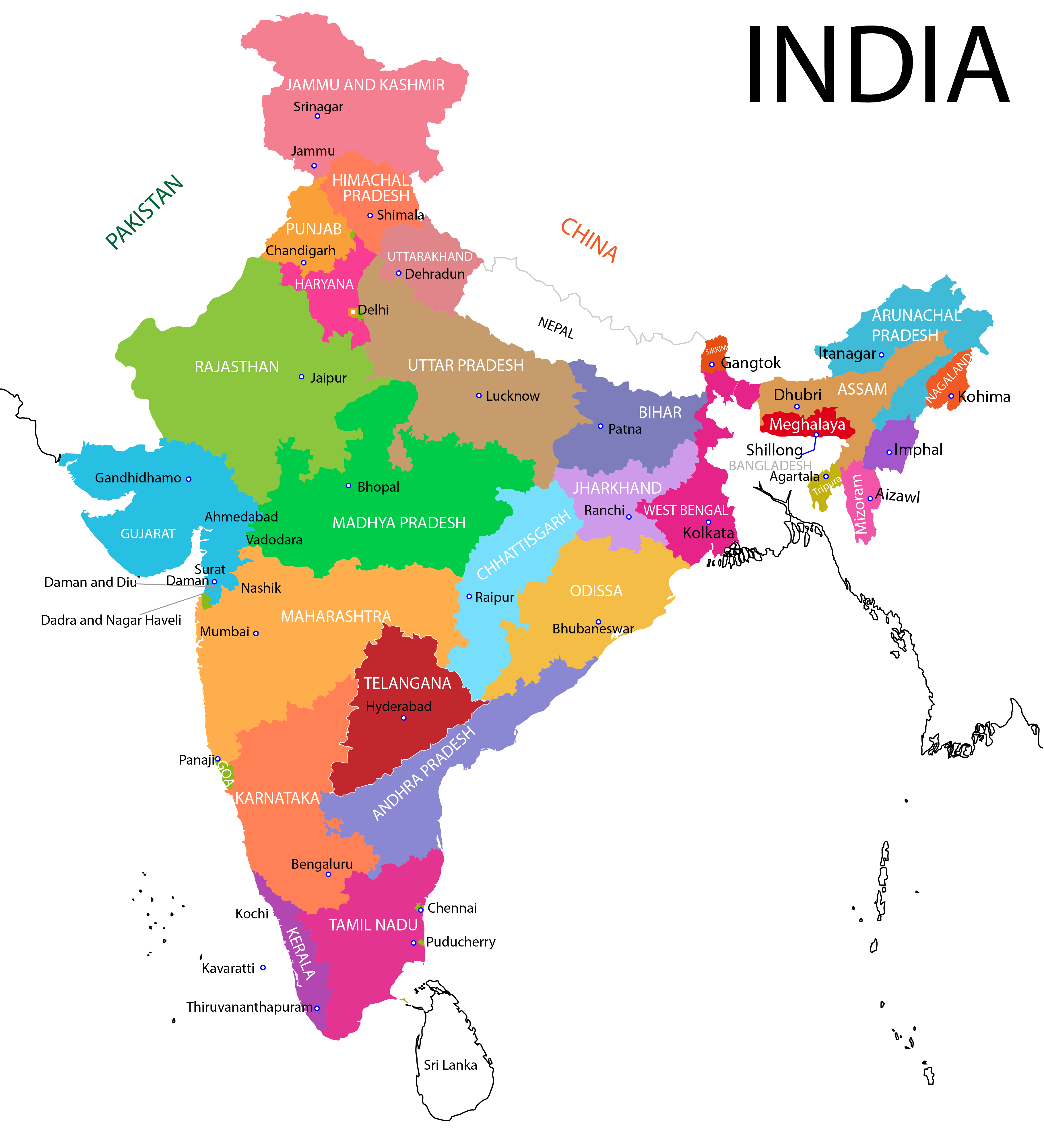 India Map PNG Background Image
