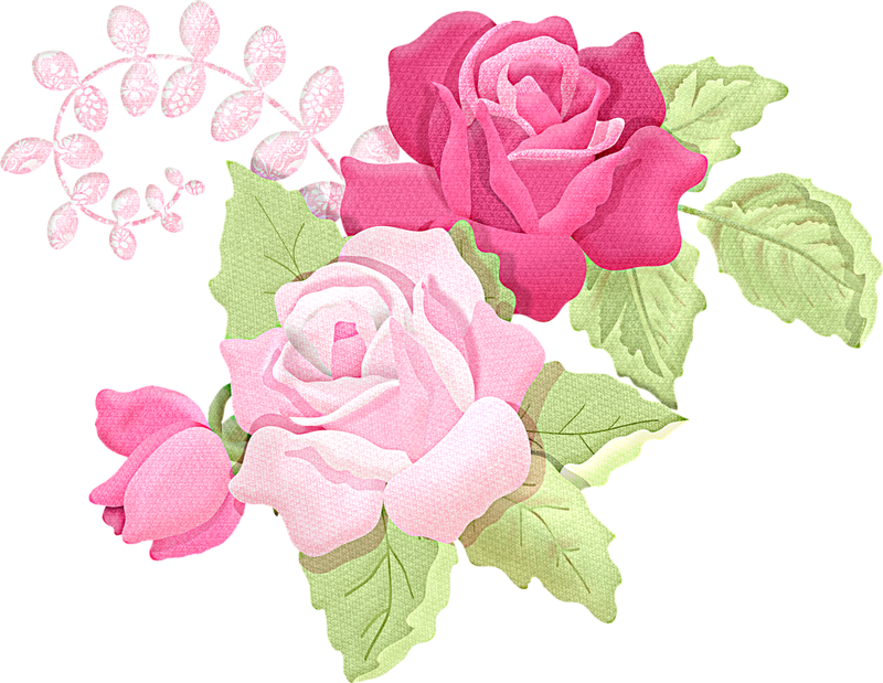 Romantische roze bloem grens PNG Foto