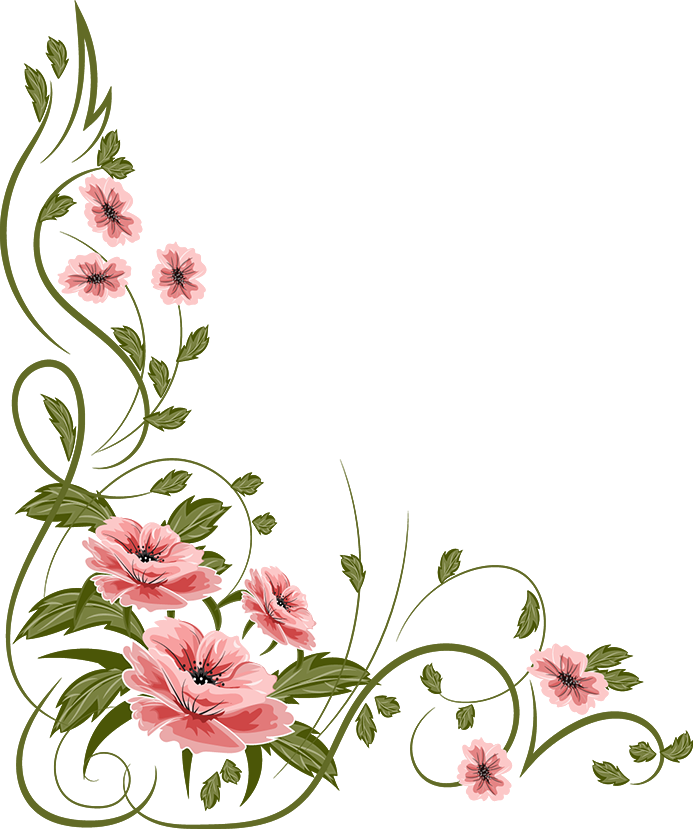 Romantische roze bloem grens Transparante achtergrond