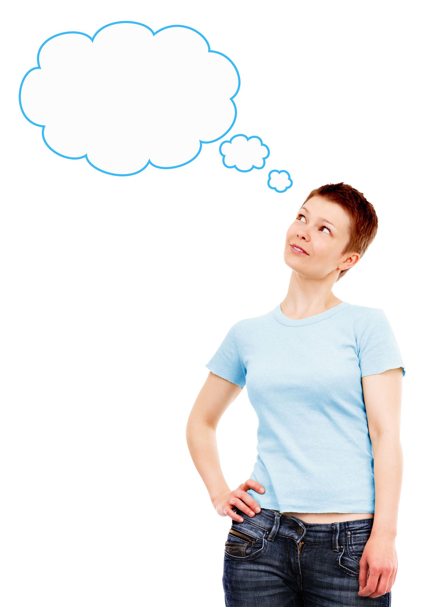 Thinking Woman PNG Transparent Picture
