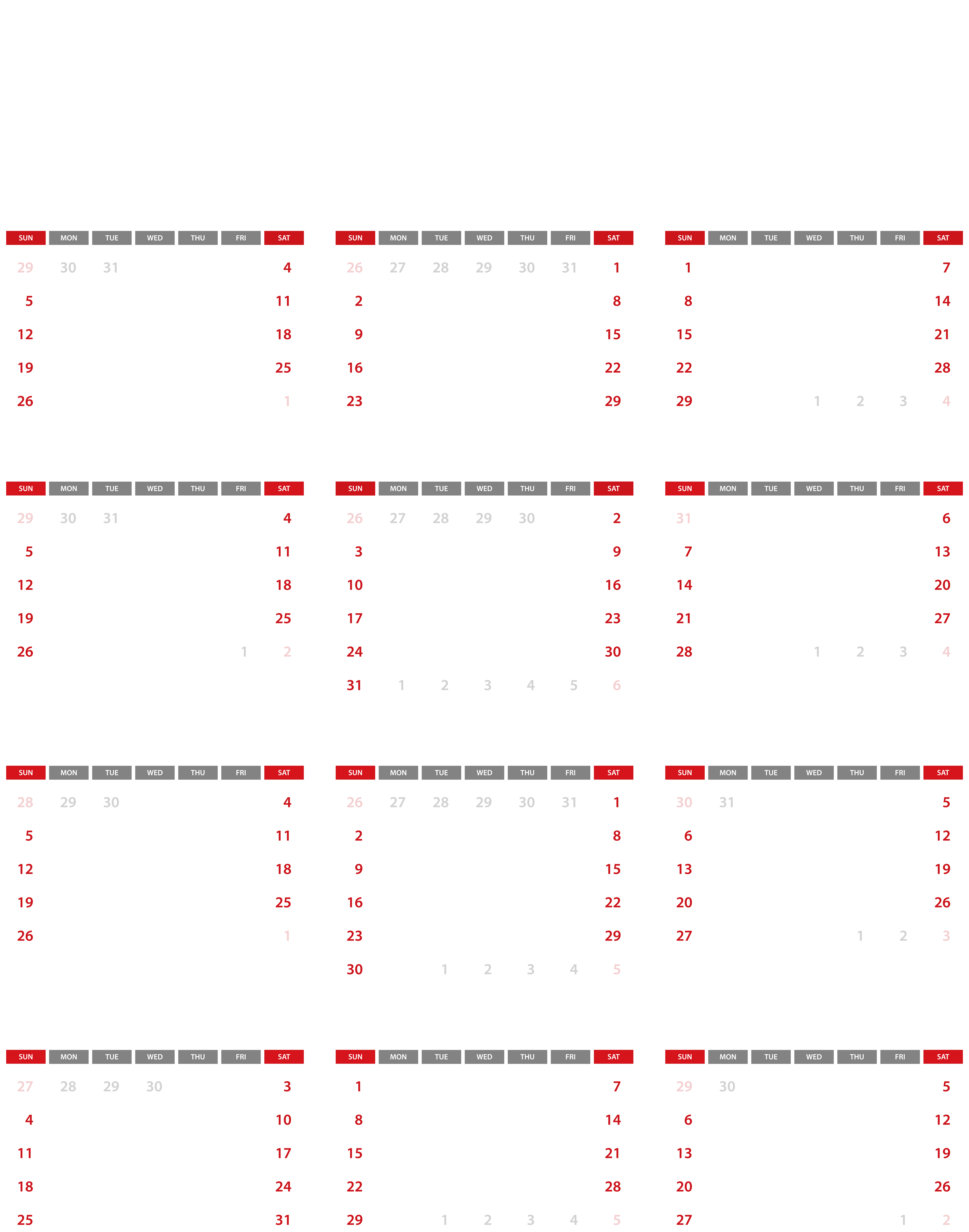 2020 Calendar Download PNG Image