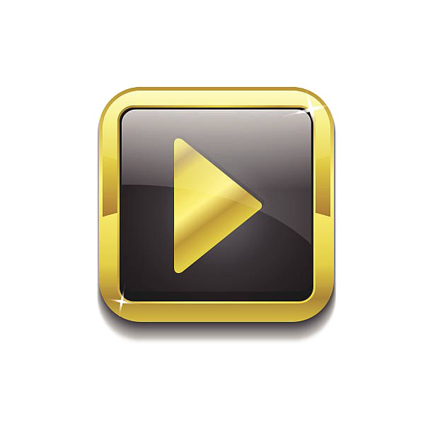 Gold Play Button PNG Pic