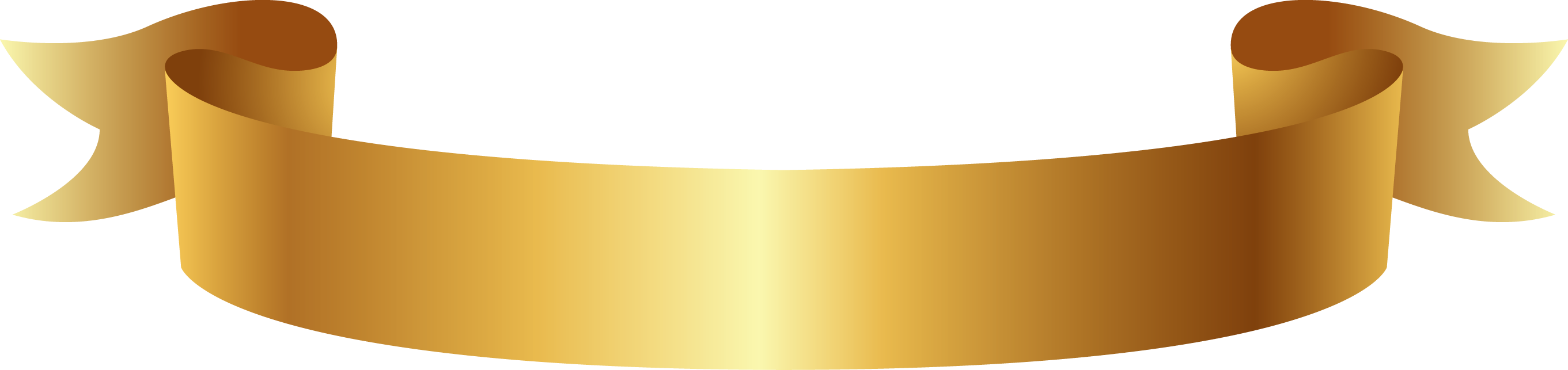 Golden Ribbon Banner PNG Clipart