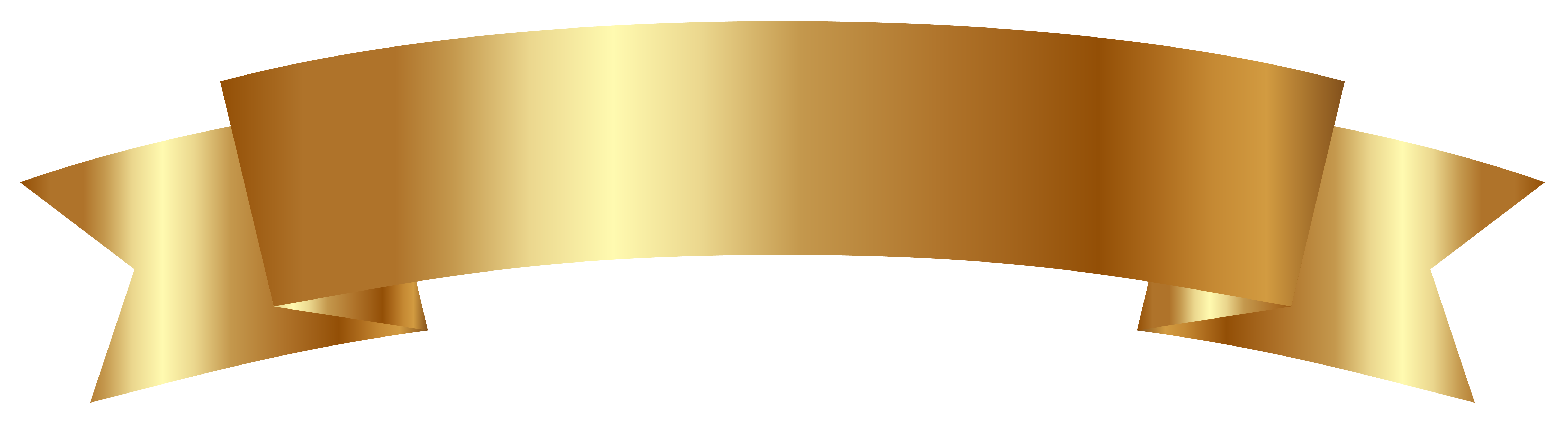 Золотая лента баннер PNG Image