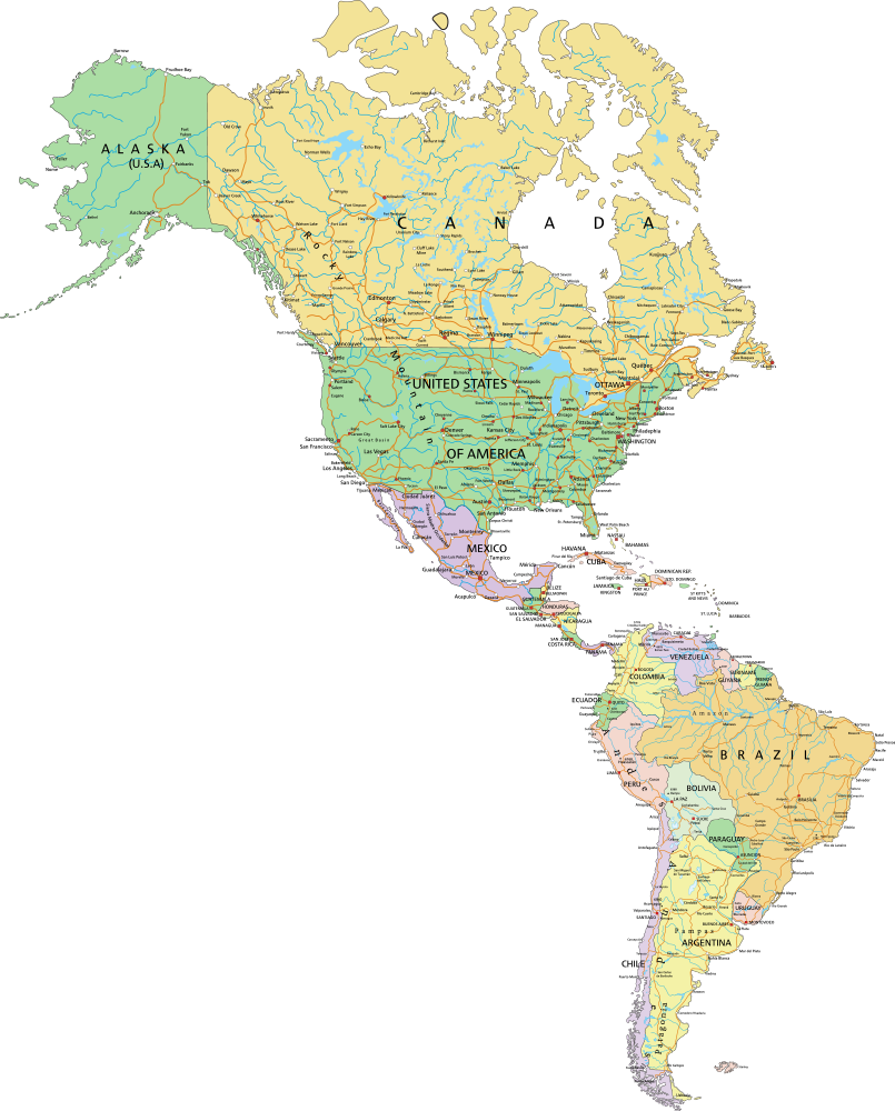 America Map Download PNG Image